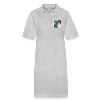 Le labo m’appelle et je miaou va science chat - Robe polo bio PAIGER Stanley/Stella Femme - gris chiné - Devant