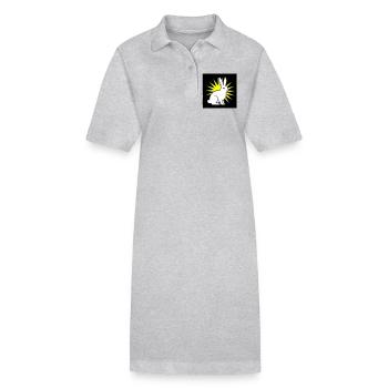 Cool bunny in punk rock & pop art style - Stanley/Stella PAIGER Organic Women’s Polo Dress - heather grey - Front