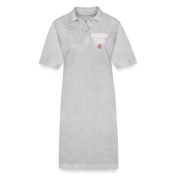 Boudu con ! - Robe polo bio PAIGER Stanley/Stella Femme - gris chiné - Devant
