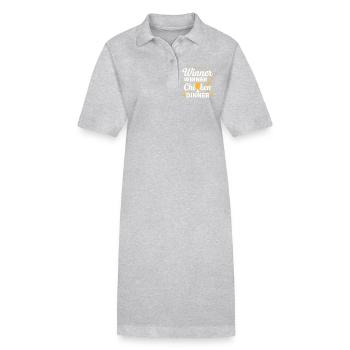 Gewinner-Hühnchen-Dinner-T-Shirt - Stanley/Stella Frauen Bio-Polokleid PAIGER - Grau meliert - Vorne