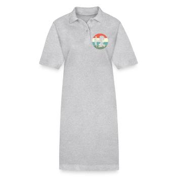 Inca du calendrier maya aztèque - Robe polo bio PAIGER Stanley/Stella Femme - gris chiné - Devant