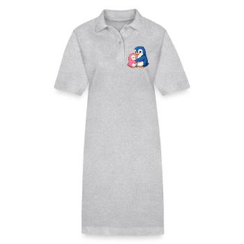 Kuschelige Pinguinfreunde - Stanley/Stella Frauen Bio-Polokleid PAIGER - Grau meliert - Vorne