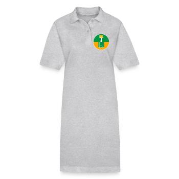 Circular Basketball Court Emblem - Stanley/Stella PAIGER Organic Women’s Polo Dress - heather grey - Front