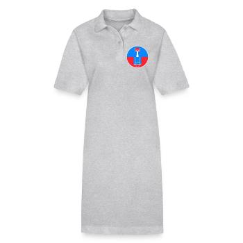 Rundes Basketballfeld-Abzeichen - Stanley/Stella Frauen Bio-Polokleid PAIGER - Grau meliert - Vorne