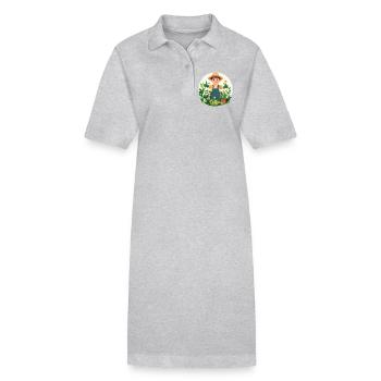 Gärtner Grüner Daumen Pflanzenversteher Motiv - Stanley/Stella Frauen Bio-Polokleid PAIGER - Grau meliert - Vorne