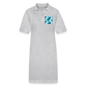 Vagues à motif marbre aqua - Robe polo bio PAIGER Stanley/Stella Femme - gris chiné - Devant