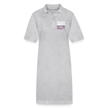 Que Dieu bénisse l’Amérique Continent Tous les pays Patrimoine - Robe polo bio PAIGER Stanley/Stella Femme - gris chiné - Devant