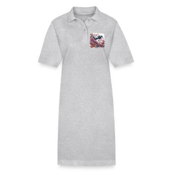 Plongeur sous-marin dans un récif corallien coloré - Robe polo bio PAIGER Stanley/Stella Femme - gris chiné - Devant