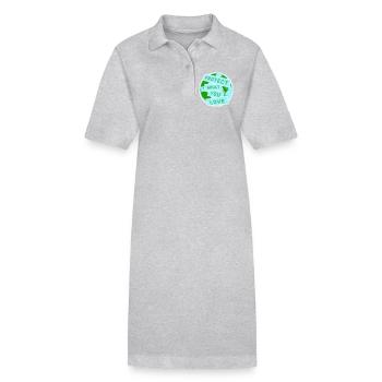 Déclaration de protection de la nature Protéger ce que vous aimez Logo de la Déclaration de Protection de la Nature - Robe polo bio PAIGER Stanley/Stella Femme - gris chiné - Devant