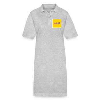 Typographie de l’arc-en-ciel à sucettes sur fond jaune - Robe polo bio PAIGER Stanley/Stella Femme - gris chiné - Devant