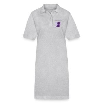 Schutzengel-Feenkatze - Stanley/Stella Frauen Bio-Polokleid PAIGER - Grau meliert - Vorne