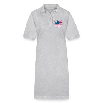 États-Unis Drapeau Américain Américaine - Robe polo bio PAIGER Stanley/Stella Femme - gris chiné - Devant