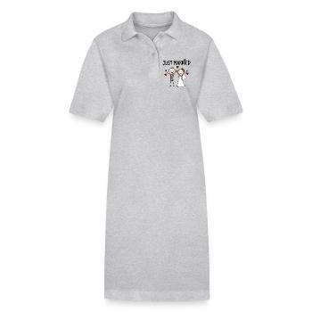 Couple de mariage animé joyeux, tout juste mariés - Robe polo bio PAIGER Stanley/Stella Femme - gris chiné - Devant