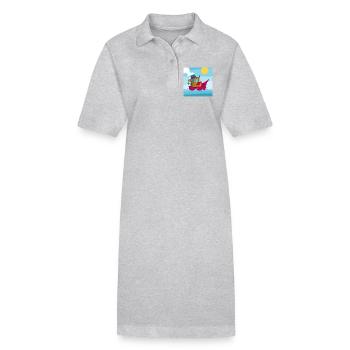 Image colorée d’un remorqueur amusant - Robe polo bio PAIGER Stanley/Stella Femme - gris chiné - Devant