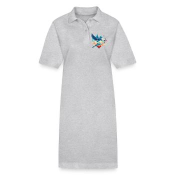 Cupidon céleste aux ailes rêveuses - Robe polo bio PAIGER Stanley/Stella Femme - gris chiné - Devant