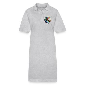 unicorn horse fairy fairy rainbow wish diverse - Stanley/Stella PAIGER Organic Women’s Polo Dress - black - Front