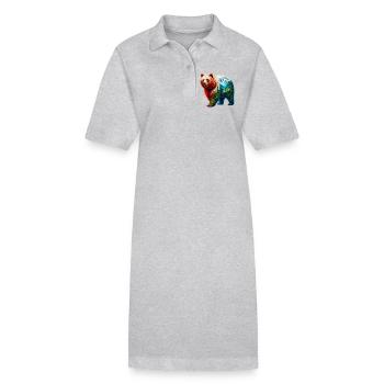 Ours - Robe polo bio PAIGER Stanley/Stella Femme - gris chiné - Devant