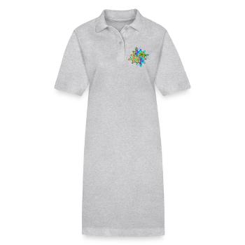 Regenbogen Wirbelstern - Stanley/Stella Frauen Bio-Polokleid PAIGER - Grau meliert - Vorne