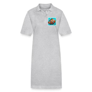 Clownfisch - Stanley/Stella Frauen Bio-Polokleid PAIGER - Grau meliert - Vorne