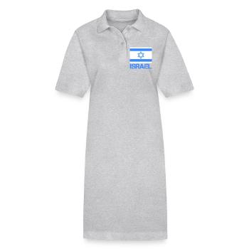 Drapeau d’Israël avec étoile de David - Robe polo bio PAIGER Stanley/Stella Femme - gris chiné - Devant