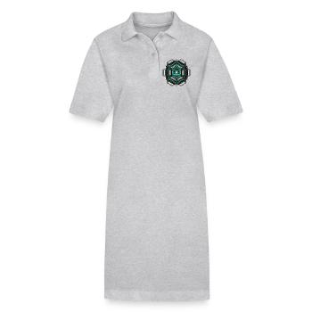 Festival Rave Techno Goa Yoga Geometrie Mandala - Stanley/Stella Frauen Bio-Polokleid PAIGER - Grau meliert - Vorne