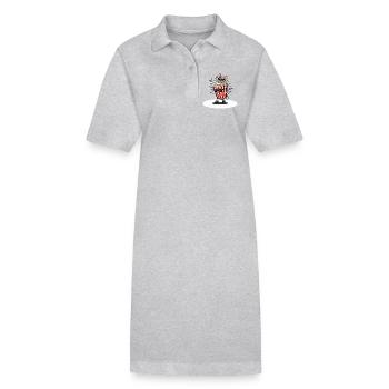 Popcorn Mouse Skirt Costume Funny - Stanley/Stella PAIGER Organic Women’s Polo Dress - heather grey - Front