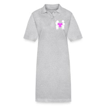 Couple amoureux - Robe polo bio PAIGER Stanley/Stella Femme - gris chiné - Devant