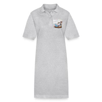 Ordinateur portable licorne pause au bureau Ordinateur drôle - Robe polo bio PAIGER Stanley/Stella Femme - gris chiné - Devant