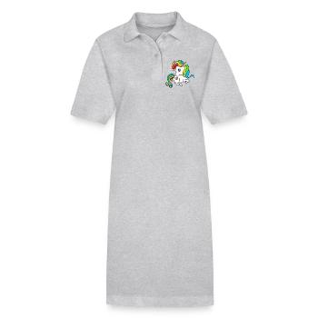 Einhorn Einhörner - Stanley/Stella Frauen Bio-Polokleid PAIGER - Grau meliert - Vorne