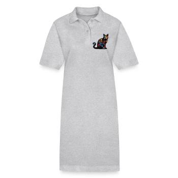 Chat - Robe polo bio PAIGER Stanley/Stella Femme - gris chiné - Devant