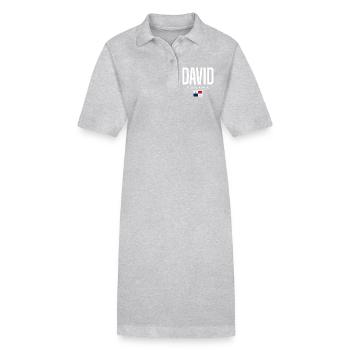 David Panama Panaméen - Robe polo bio PAIGER Stanley/Stella Femme - gris chiné - Devant