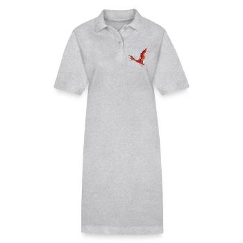 Elektrischer Pterodaktylus Fliegender Dinosaurier - Stanley/Stella Frauen Bio-Polokleid PAIGER - Grau meliert - Vorne