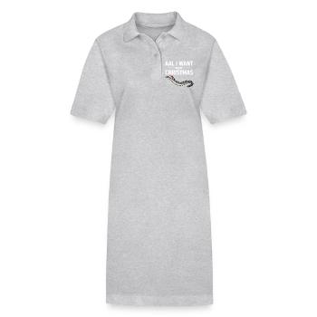 Aal I Want For Christmas – Lustiges Aal Shirt - Stanley/Stella Frauen Bio-Polokleid PAIGER - Grau meliert - Vorne