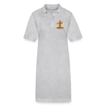 Crucifix Il est Ressuscité Vintage - Robe polo bio PAIGER Stanley/Stella Femme - gris chiné - Devant