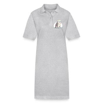 Schicker Eisbär mit Brille - Stanley/Stella Frauen Bio-Polokleid PAIGER - Grau meliert - Vorne