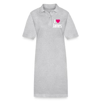 J’aime James Coeur rose J’aime James - Robe polo bio PAIGER Stanley/Stella Femme - gris chiné - Devant