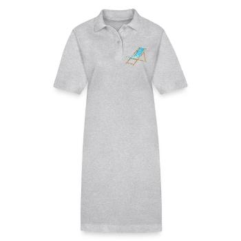 blau weiß gestreifter maritimer Liegestuhl - Stanley/Stella Frauen Bio-Polokleid PAIGER - Grau meliert - Vorne