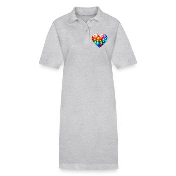 Coeur coloré - Robe polo bio PAIGER Stanley/Stella Femme - gris chiné - Devant