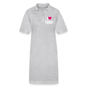 I Love Parker Pinkes Herz Ich liebe Parker - Stanley/Stella Frauen Bio-Polokleid PAIGER - Grau meliert - Vorne
