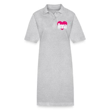 I Love Anna Pinkes Herz Ich liebe Anna - Stanley/Stella Frauen Bio-Polokleid PAIGER - Grau meliert - Vorne