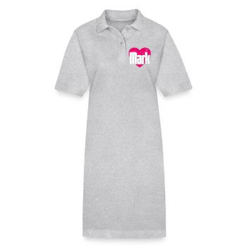 I Love Mark Pinkes Herz Ich liebe Mark - Stanley/Stella Frauen Bio-Polokleid PAIGER - Grau meliert - Vorne