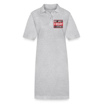 Ne t’inquiète pas, vendredi arrive - Robe polo bio PAIGER Stanley/Stella Femme - gris chiné - Devant