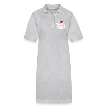 J’ai le cœur des femmes freaky (Tee des femmes un peu déjantées) - Robe polo bio PAIGER Stanley/Stella Femme - gris chiné - Devant