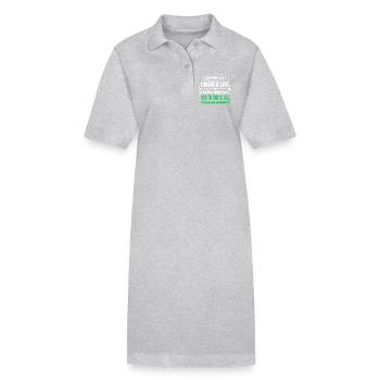 Health Bar Full Gamer Spruch - Stanley/Stella Frauen Bio-Polokleid PAIGER - Grau meliert - Vorne