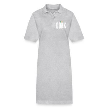 Cork Ireland Flag Emblem - Stanley/Stella PAIGER Organic Women’s Polo Dress - heather grey - Front
