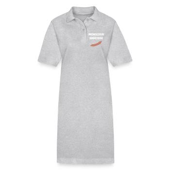 Monsieur Saucisse - Robe polo bio PAIGER Stanley/Stella Femme - gris chiné - Devant