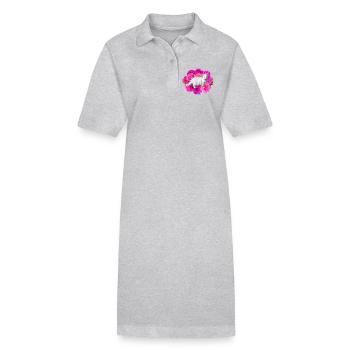 Pink Blossoms Cat Roses punk Thrash over the top - Stanley/Stella PAIGER Organic Women’s Polo Dress - heather grey - Front