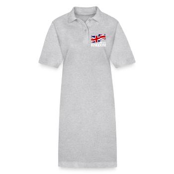 Drapeau britannique Union Jack - Design - Robe polo bio PAIGER Stanley/Stella Femme - gris chiné - Devant