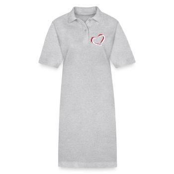 Indonesien Fahne Herz - Stanley/Stella Frauen Bio-Polokleid PAIGER - Grau meliert - Vorne