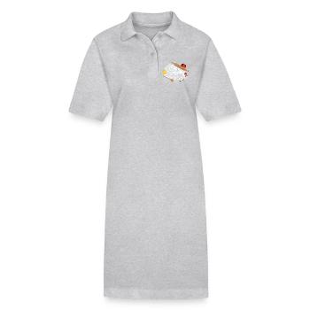Mehl und Back Zutaten mit Schriftzug Back Königin - Stanley/Stella Frauen Bio-Polokleid PAIGER - Grau meliert - Vorne
